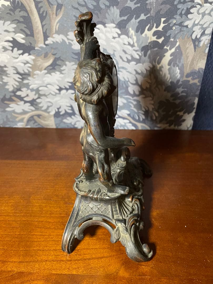 動作確認済み　アンティーク　エンジェルブロンズ　置時計　精工舎