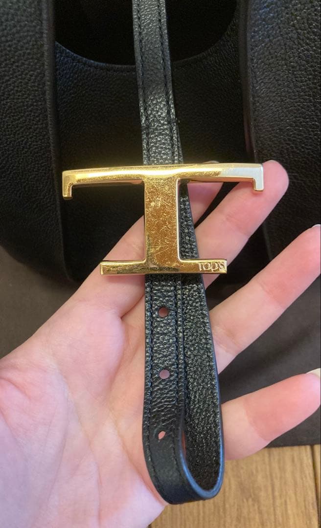 トッズ TOD'S タイムレス ミニ ショッピングバッグ ショルダー ブラック