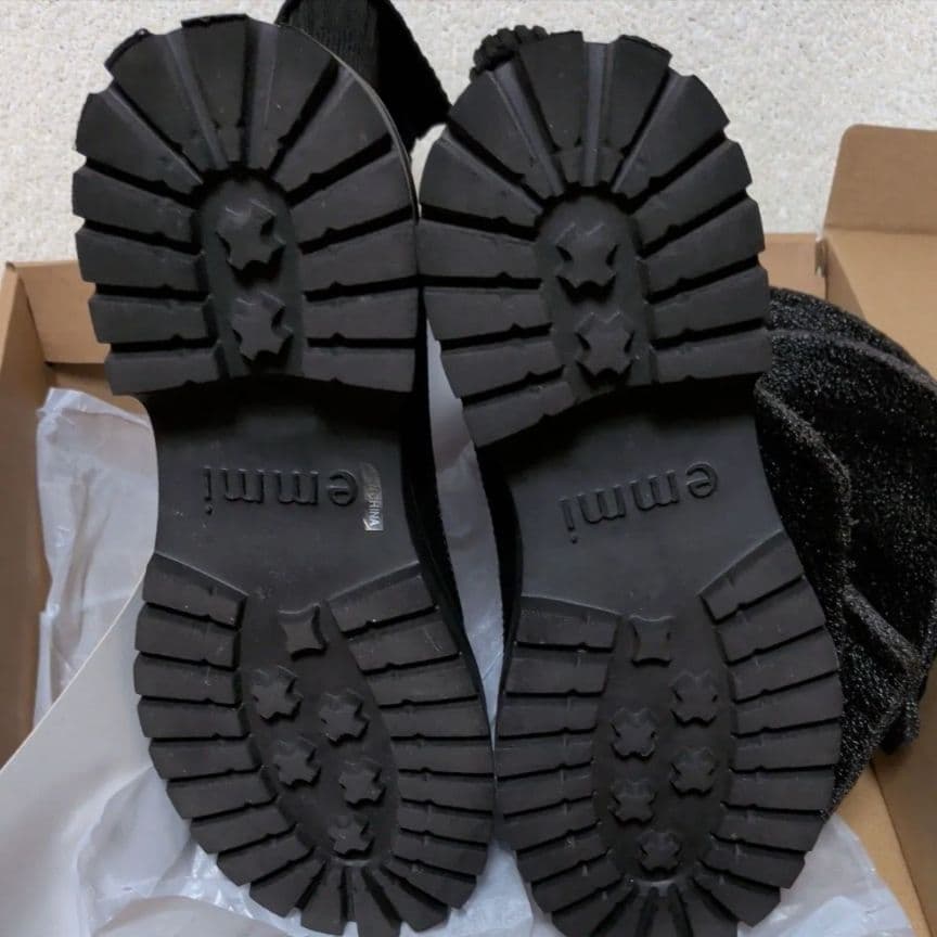 emmi ブラック eco ニットブーツ　24.5