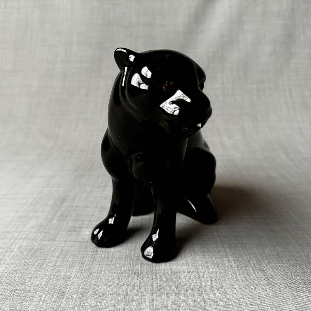 ヴィンテージ ブラックパンサー 黒豹 ペア オブジェ インテリア