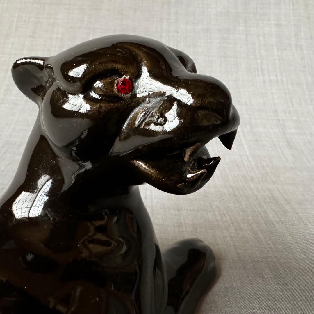 ヴィンテージ ブラックパンサー 黒豹 ペア オブジェ インテリア