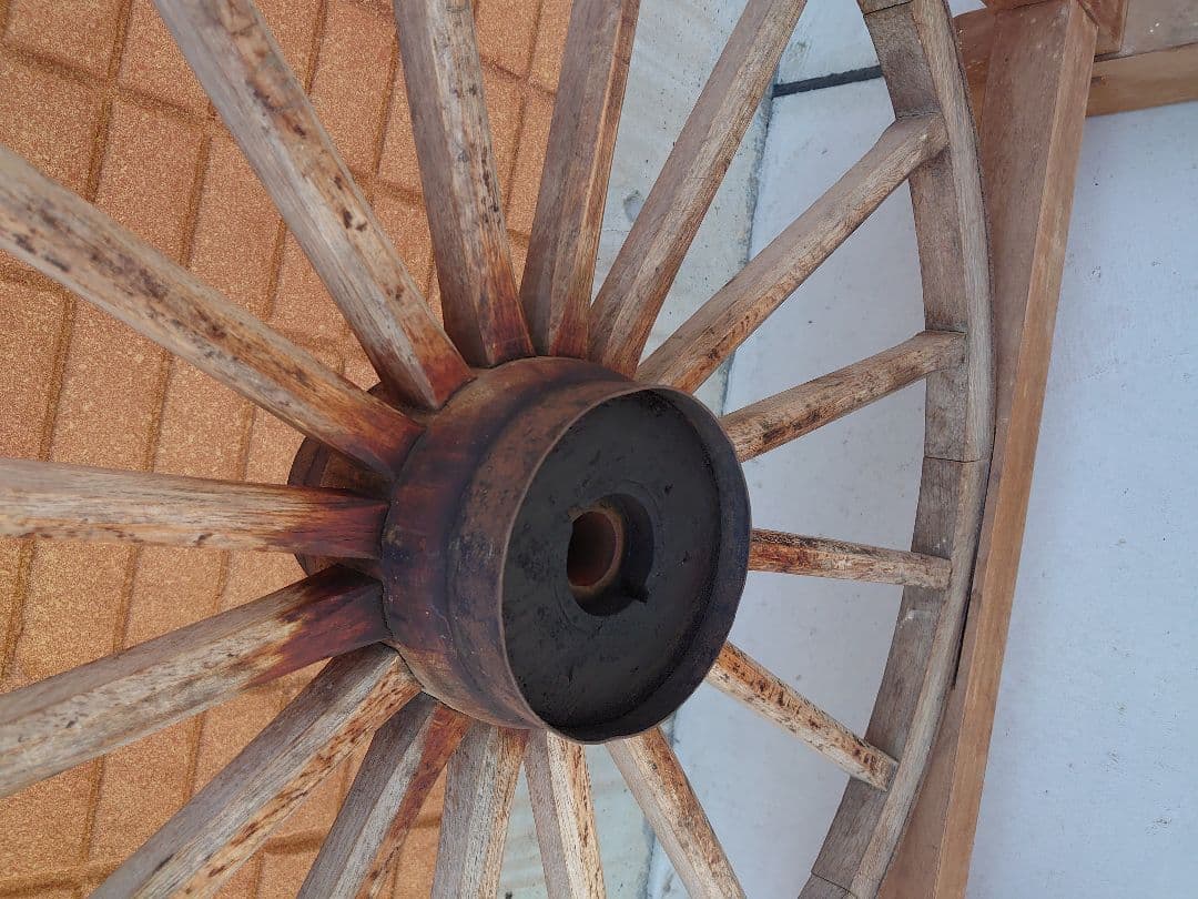 大八車 車輪 大型ガーデニング車輪　直径約90cm ☆お引取り限定☆