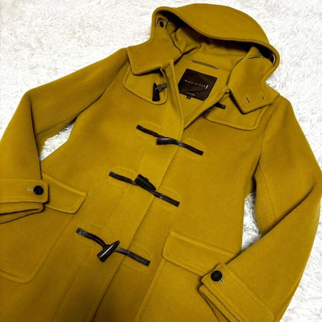 美品 マッキントッシュロンドン　ダッフルコート　ヘリンボーン　マスタード　M相当