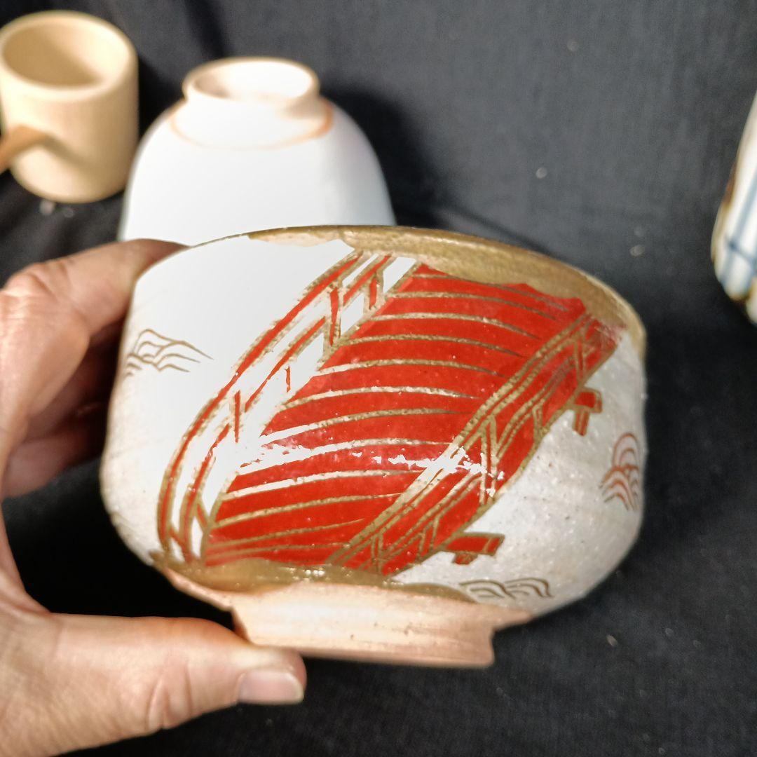 短冊　お点前セット　9点　茶筅なし　木箱に汚れあり