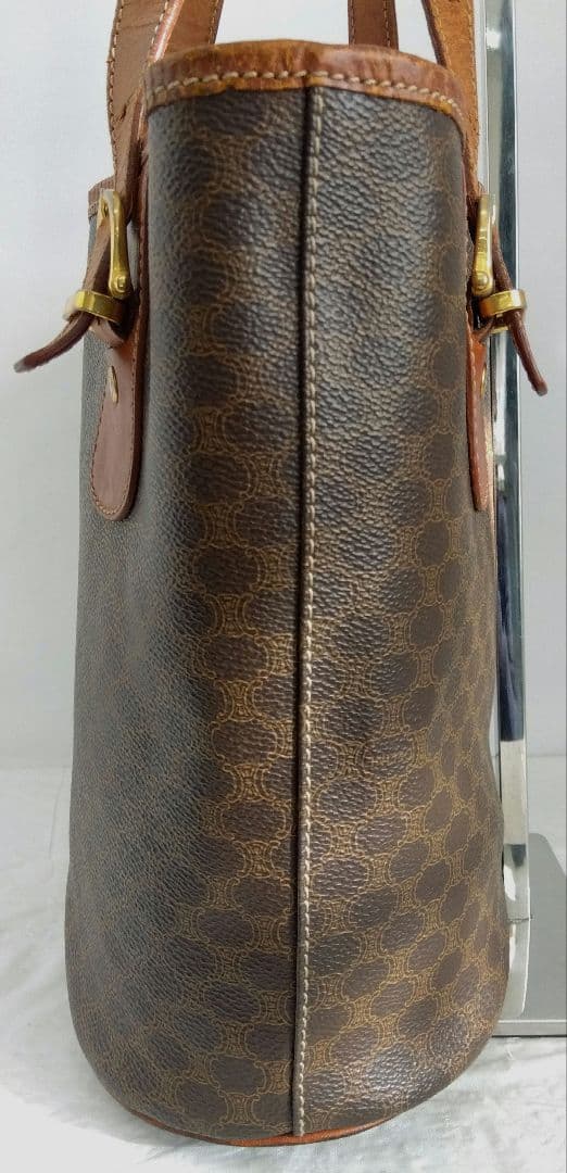 APN26 セリーヌ マカダム バケツ型ハンドバッグ ゴールド金具 トリオンフ