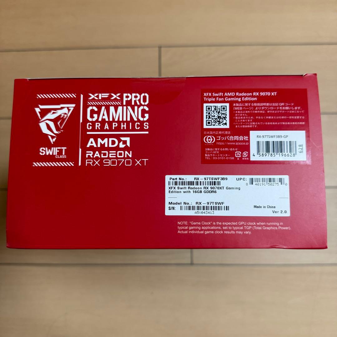 【新品未使用】XFX Swift RX 9070 XT