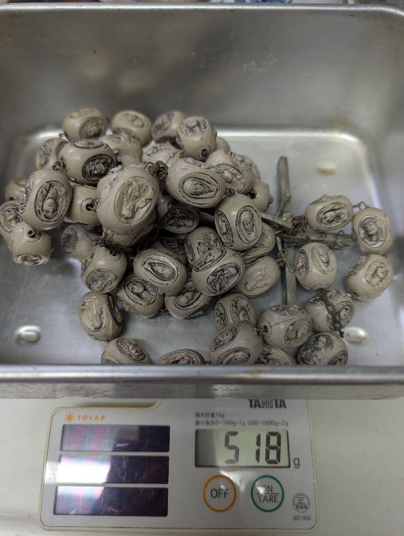 ビンテージ イタリア製 ロザリオ 長さ 160cm マリア キリスト カトリック