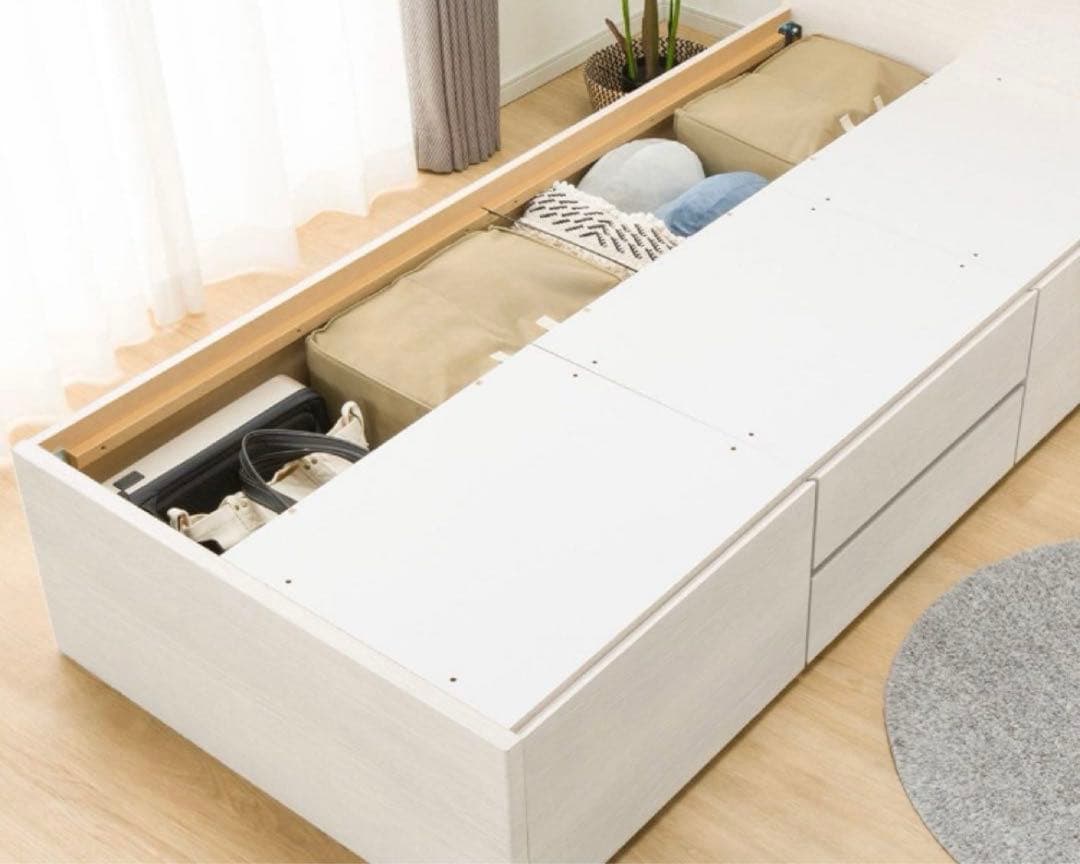 ニトリ シングル チェストタイプ ベッドフレーム 引き出し4杯 収納付きベッド