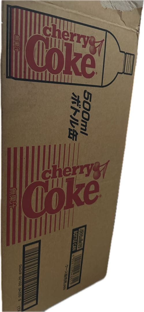 チェリーコークのボトル缶【空缶】23本とカートン+コカコーラボトル缶【空缶】