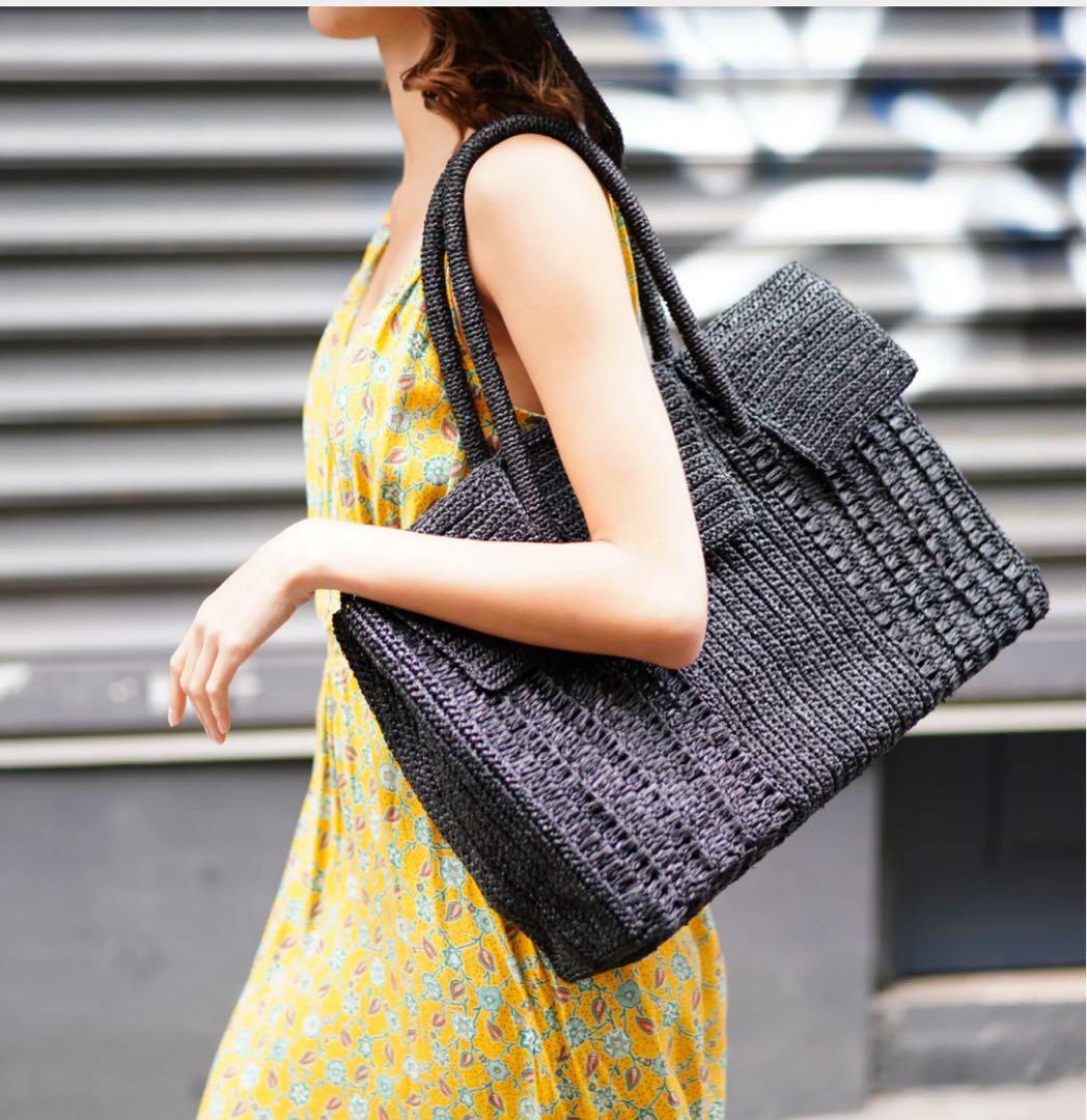 値下げ　MAISON N.H. PARIS ラフィアバック 完売本国サイト商品