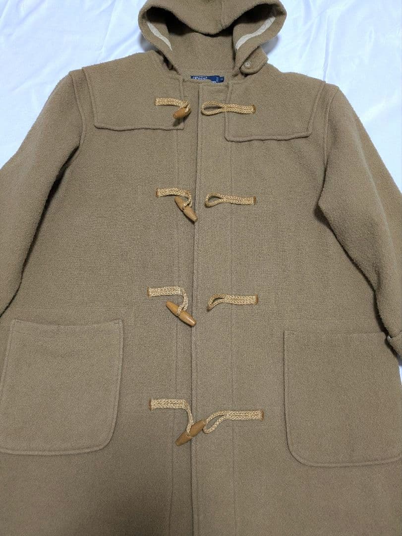 80s ラルフローレン ダッフルコート フード付き ロング ベージュ 入手困難