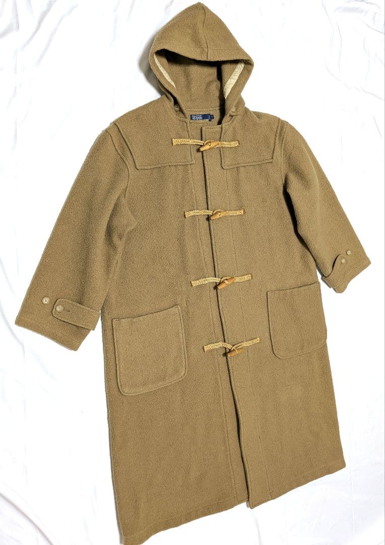 80s ラルフローレン ダッフルコート フード付き ロング ベージュ 入手困難