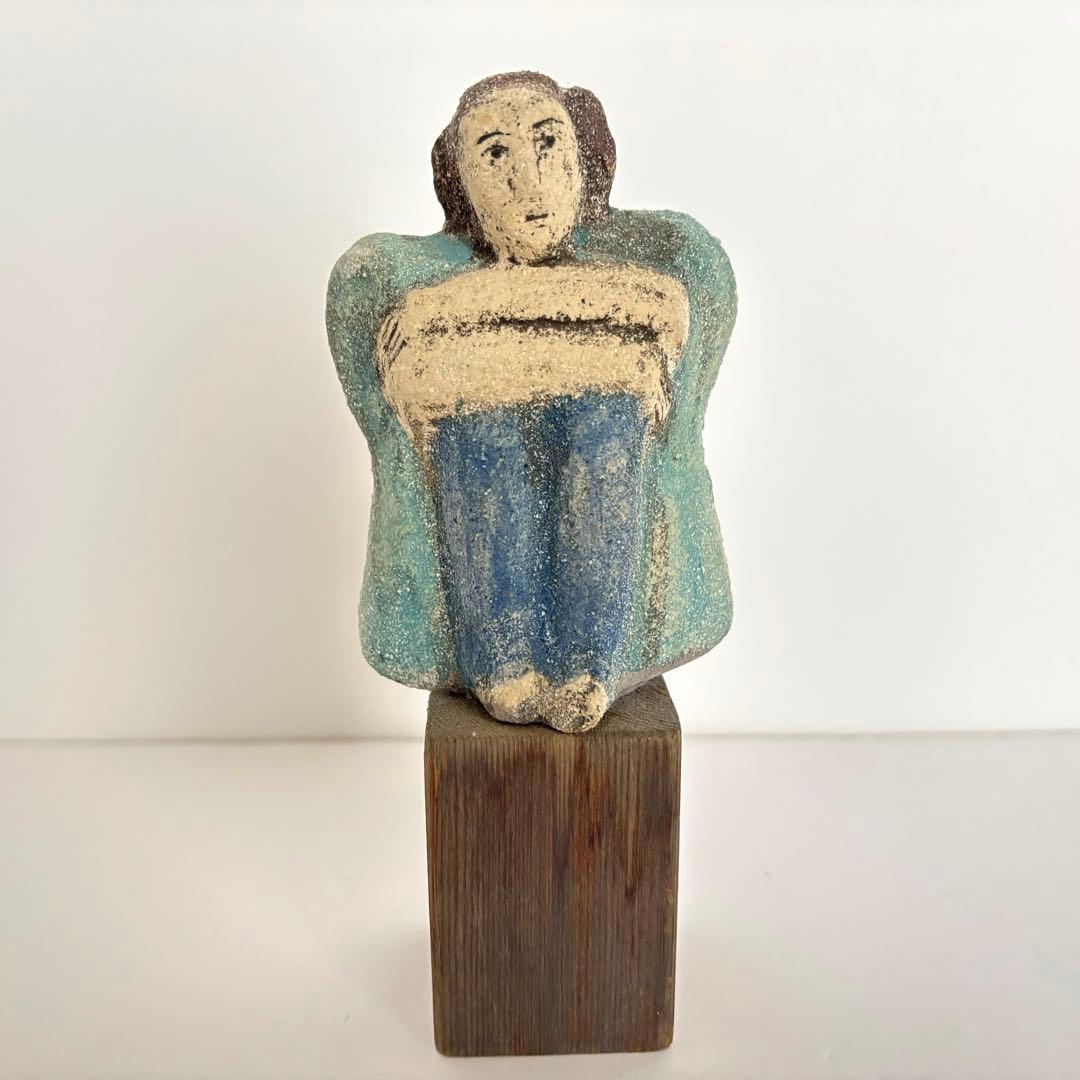 【1点もの】リサラーソン 座っている女性の彫刻 16cm 2000年