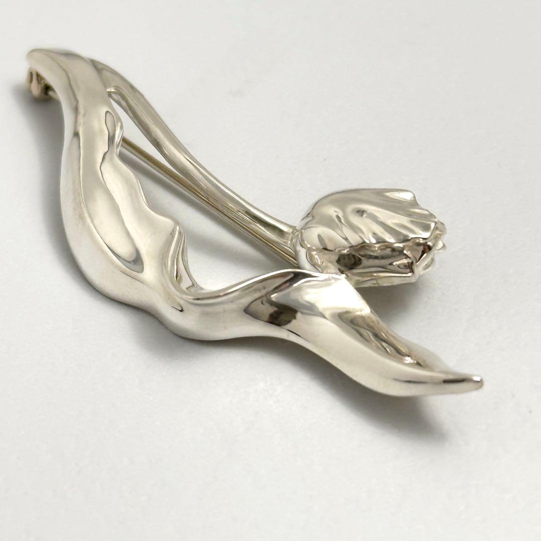 希少　Tiffany　チューリップ　フラワー　シルバー　ブローチ　Ag925