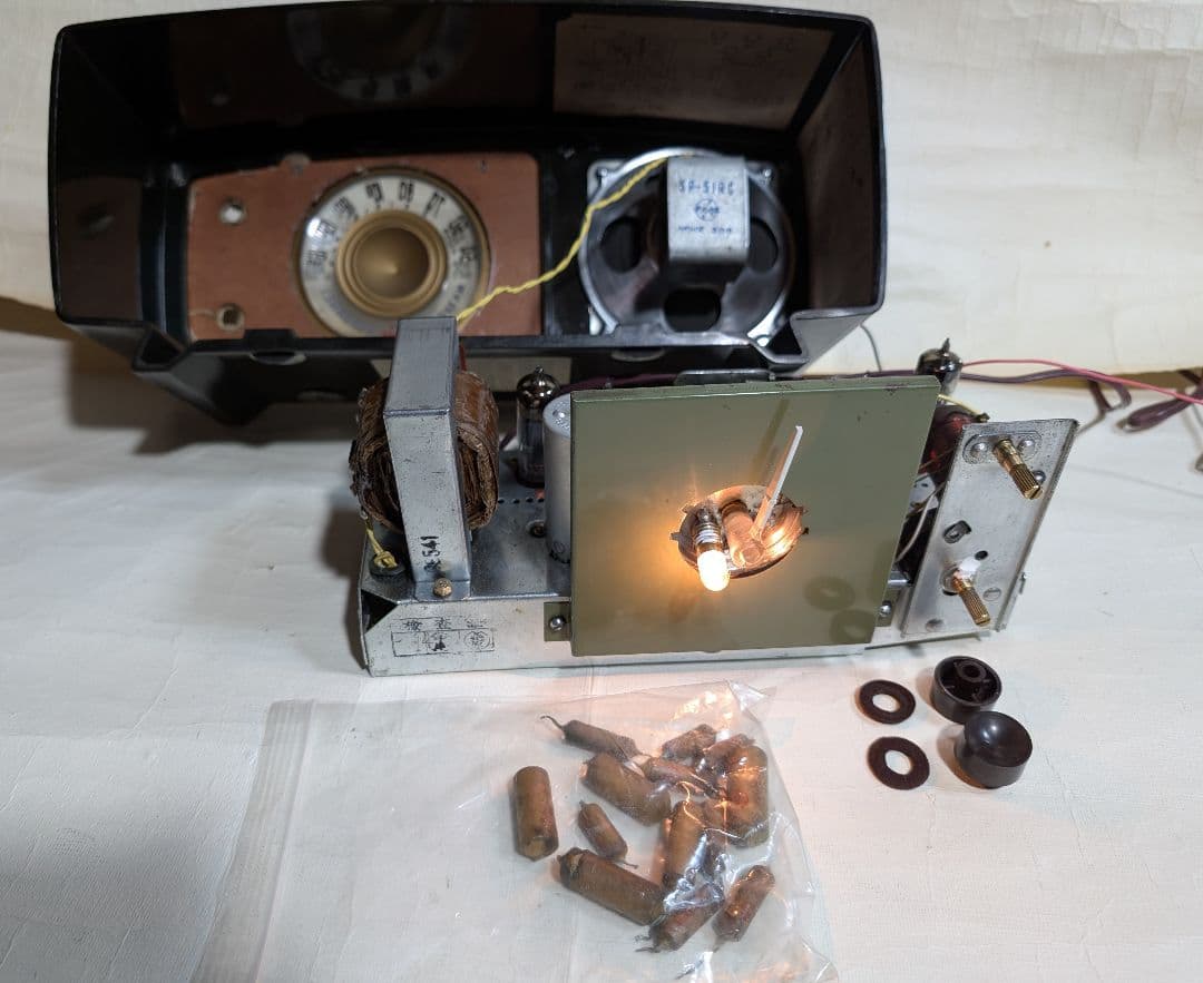 ナショナル　昭和レトロ真空管ラジオ　DX-370　bluetooth、トランス付