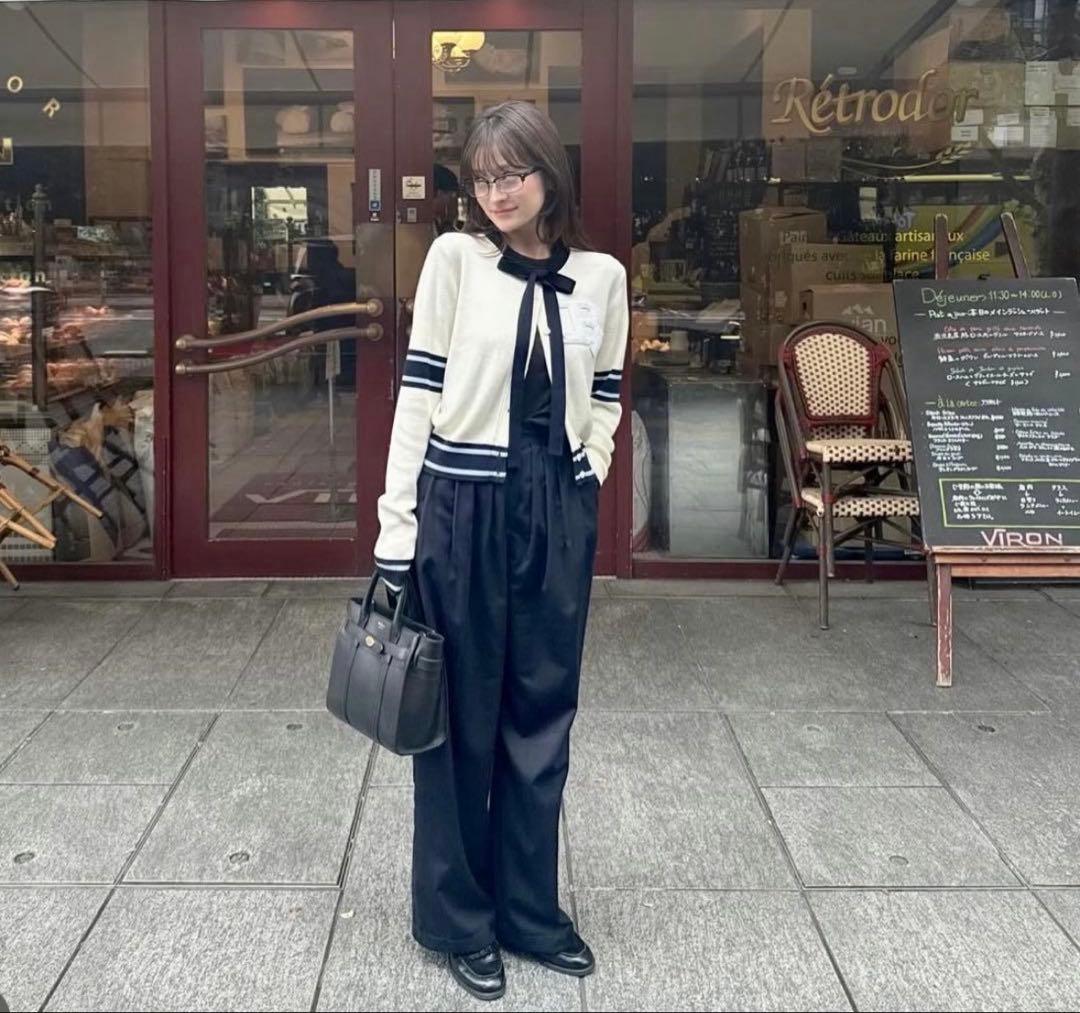 Bibiy. B.CLUB TIE CARDIGAN NAVY 即日発送