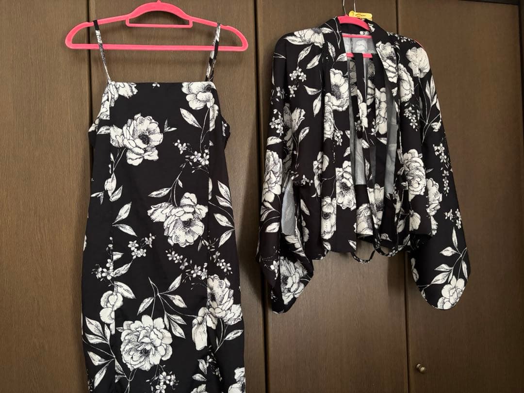 ブラック牡丹和華柄2WAYワンピース浴衣【Ryuyu】　美品