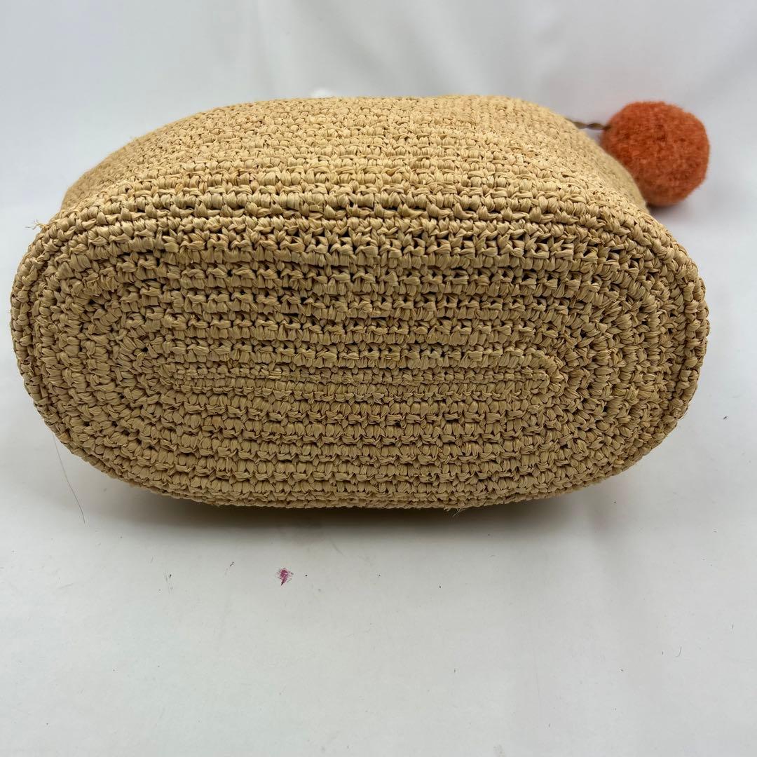 【美品】 ヘレンカミンスキー ラフィア カゴバッグ チャーム　トートバッグ　金具