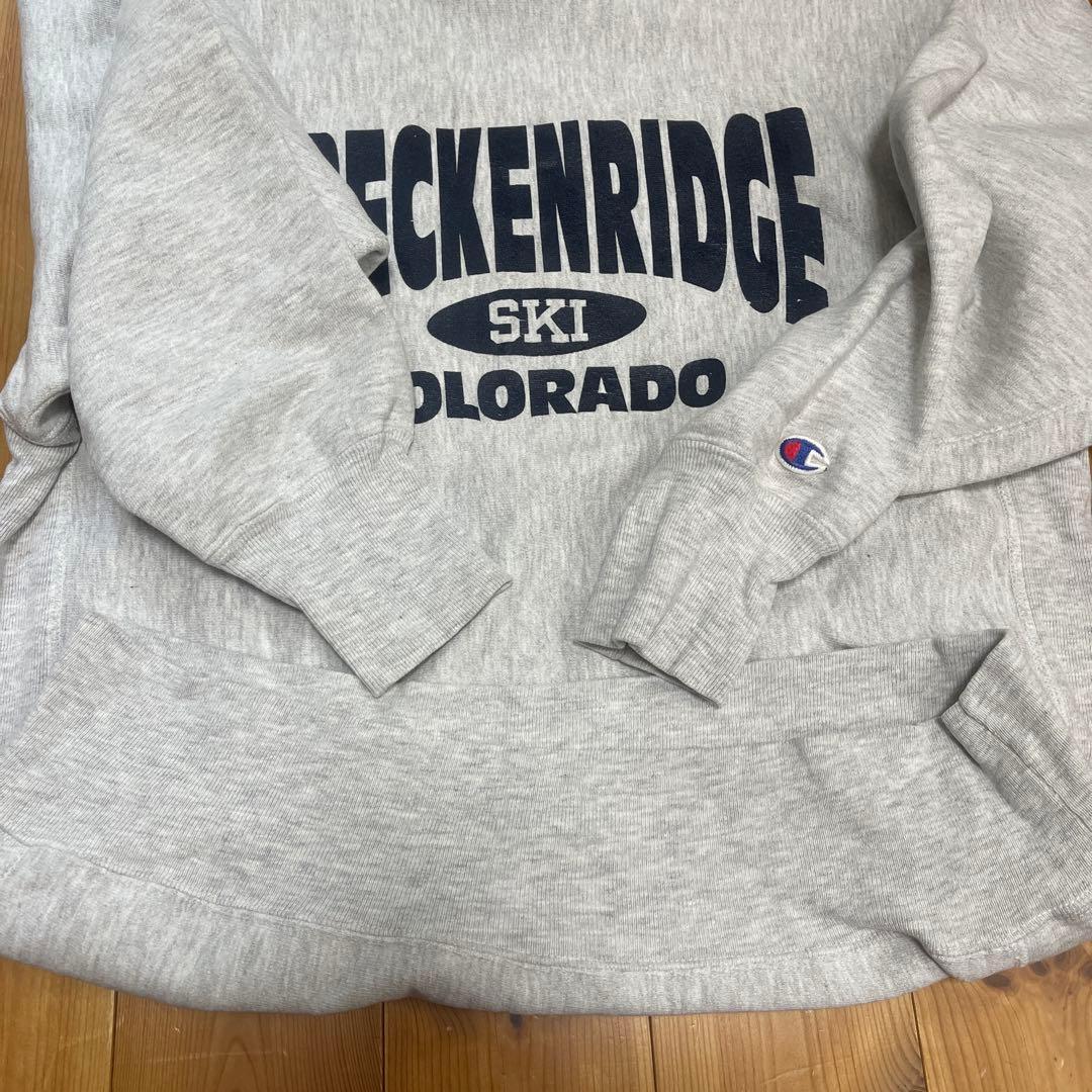 90's reverse weave 刺繍タグ　アメリカ製　グレー　3段プリント