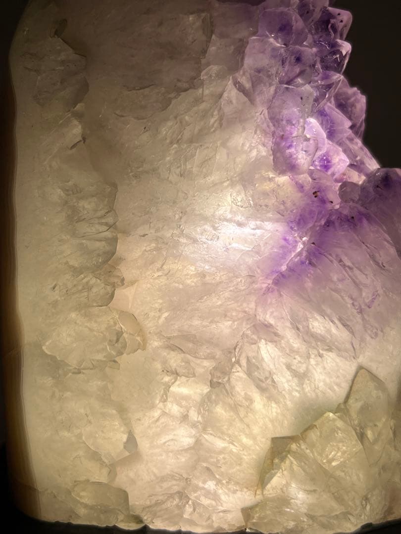 天然石 レア美品 アメジストクラスターランプ LEDライト付き