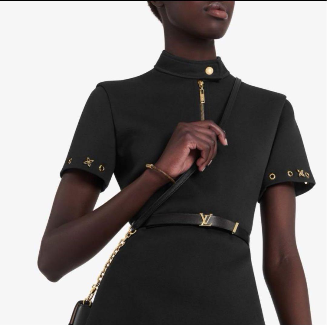 ルイヴィトン LOUIS VUITTON ベルト ブラック ゴールド カーフ