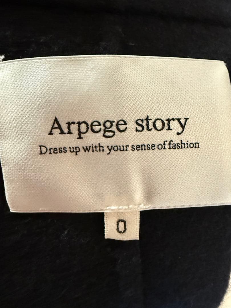 Arpege story ファー付きフードリバーコート 黒 0