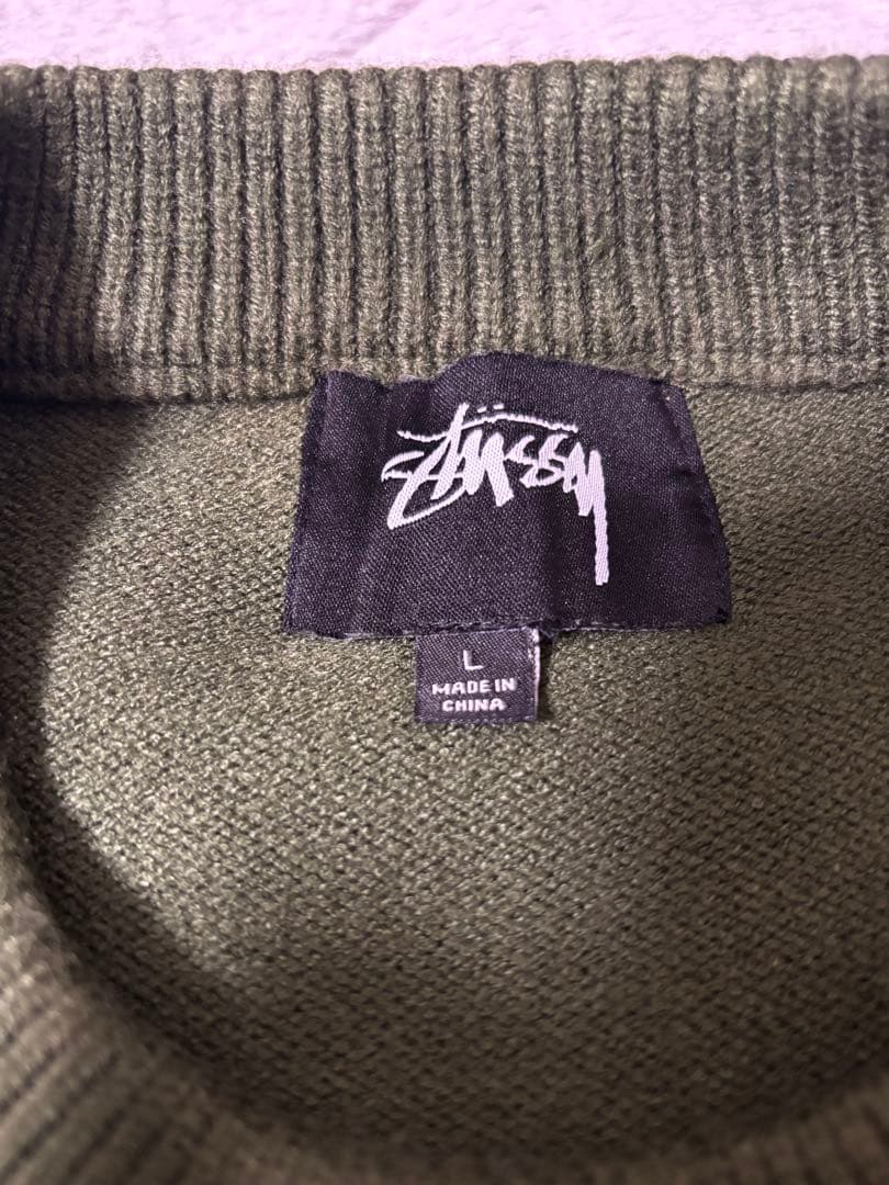stussy curly s sweater グリーン