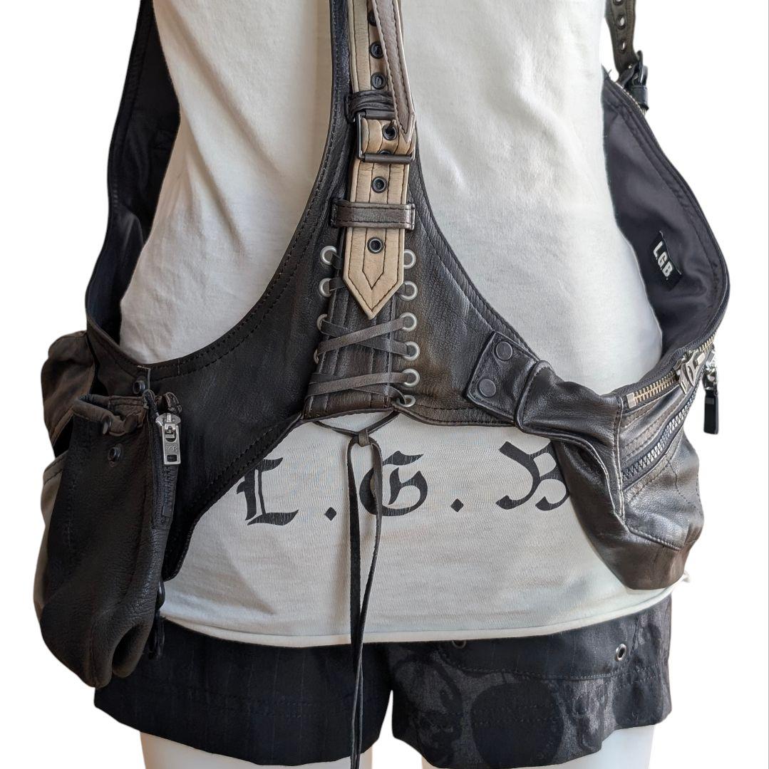 LGB SAHAEA サハラ レザー ベスト CARF DEER LEATHER