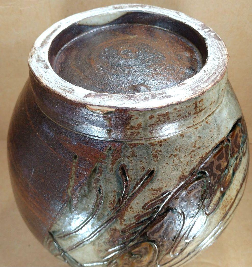 【本物保証】金城次郎 丸壷大 共箱 栞 人間国宝 美品 壷屋焼 壺屋焼 希少品