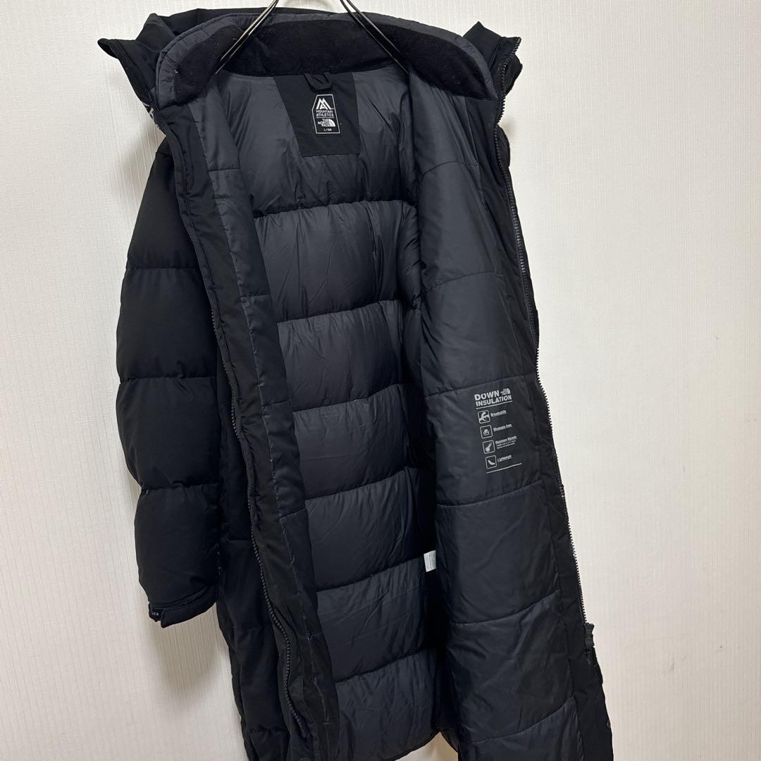 【美品&刺繍ロゴ】ノースフェイス　ダウンコートジャケット　黒　メンズＬ