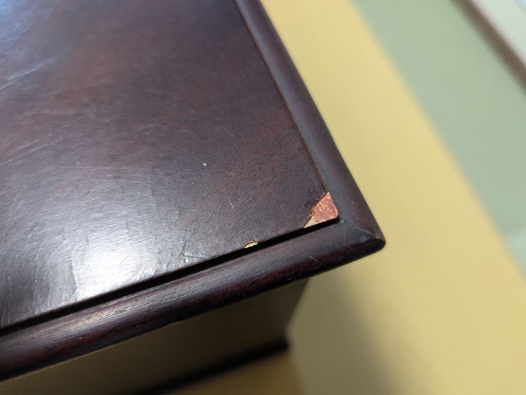 アンティーク カトラリーケース 木製 銀食器 三段 外国製 箪笥 鍵付き