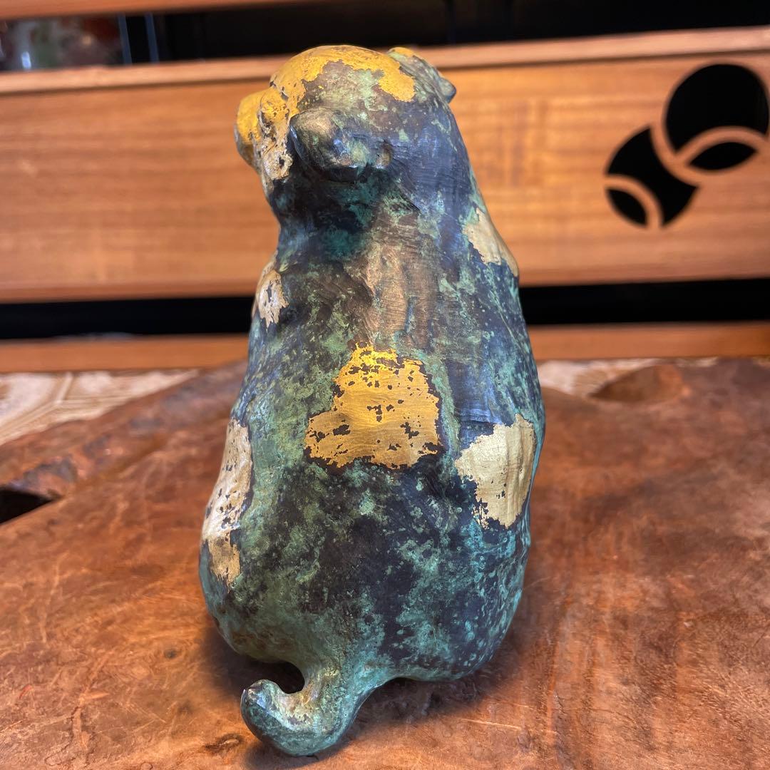 五世 秦藏六造， 塗金子犬置物，金工，藏六造