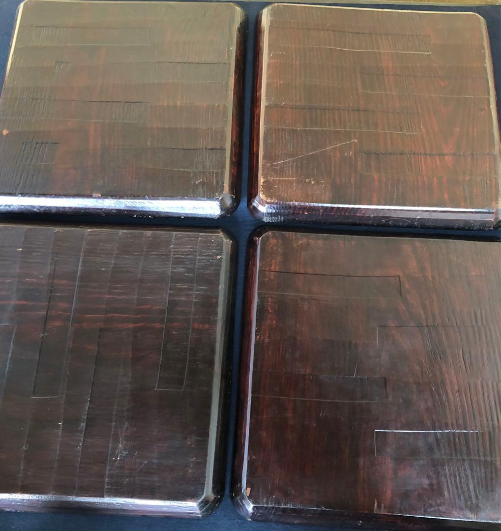 《R》伝統工芸 讃岐彫 四方膳7客 讃岐盆 膳 刳抜 260108き1