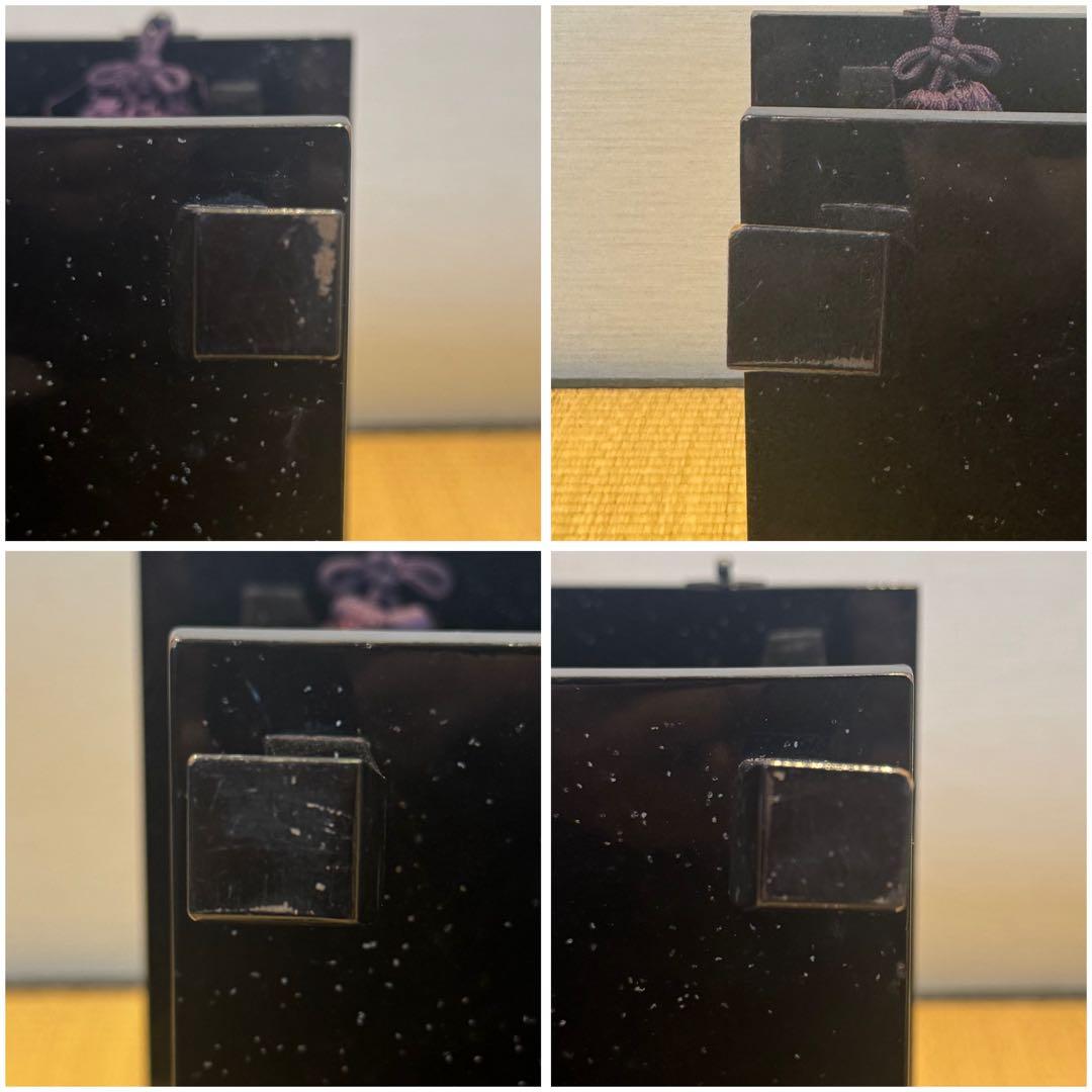 塗師 喜斎 作 蝋色 冠卓 房飾 共箱 木製漆器 花台 二段