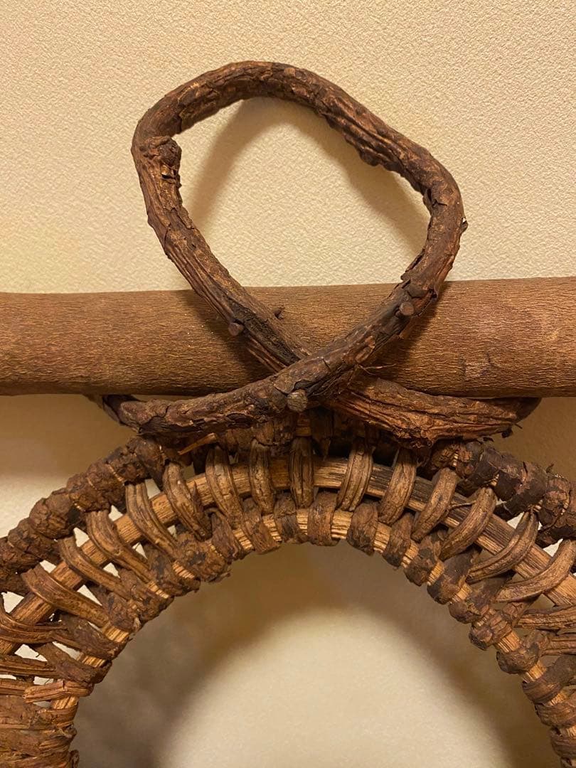 694 自然素材　看板　葡萄籠　葡萄籠ツル細工　花生け　ガーデンニング　かご