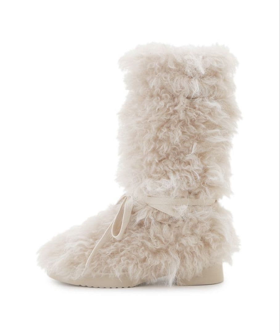 【新品 未使用】SNIDEL スナイデル レースアップファーブーツ Lサイズ 茶