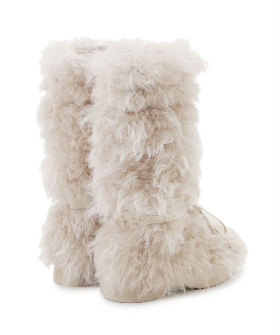 【新品 未使用】SNIDEL スナイデル レースアップファーブーツ Lサイズ 茶