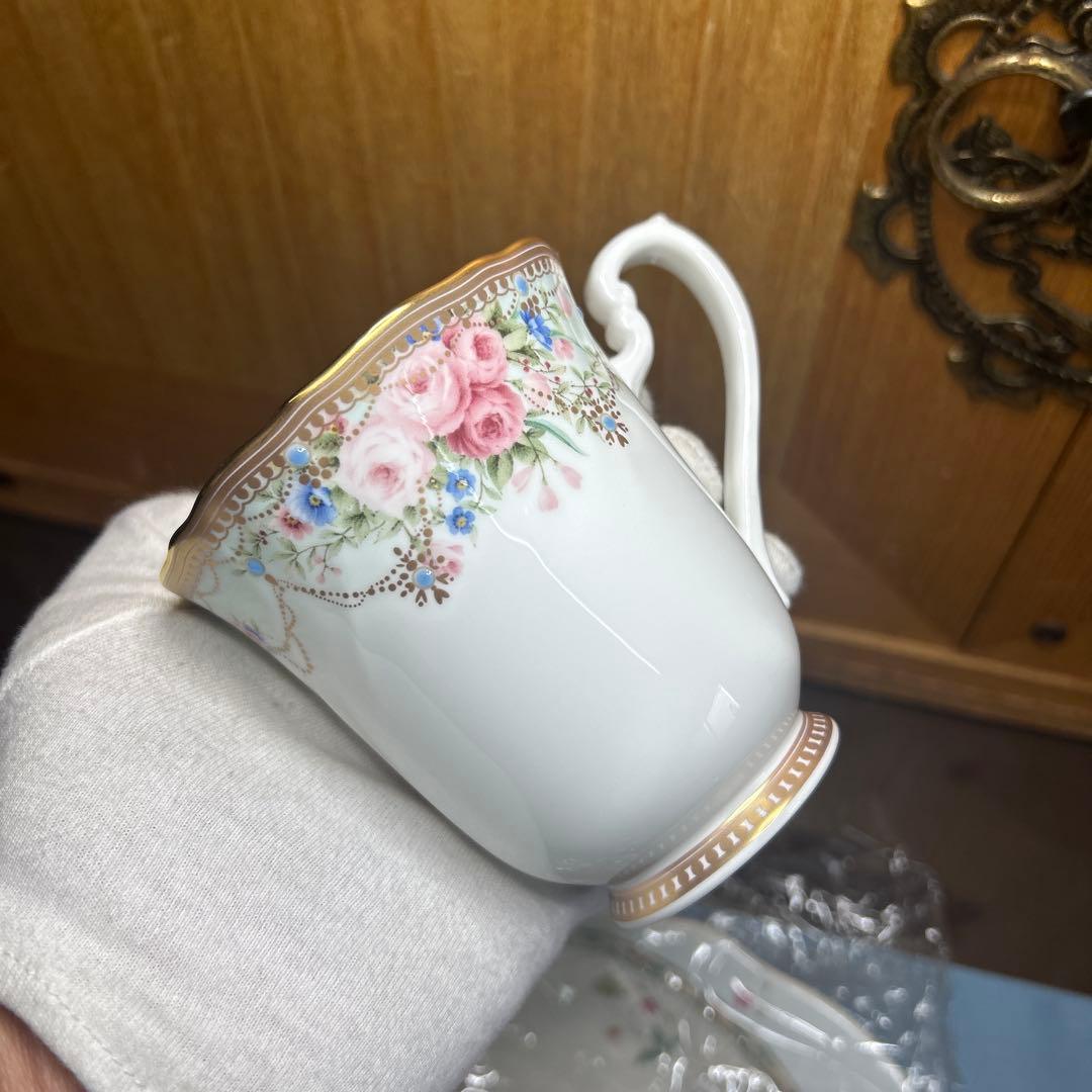 ノリタケ　アフロディーテマグ、花更紗ディーププレート、カトラリーセット　美品