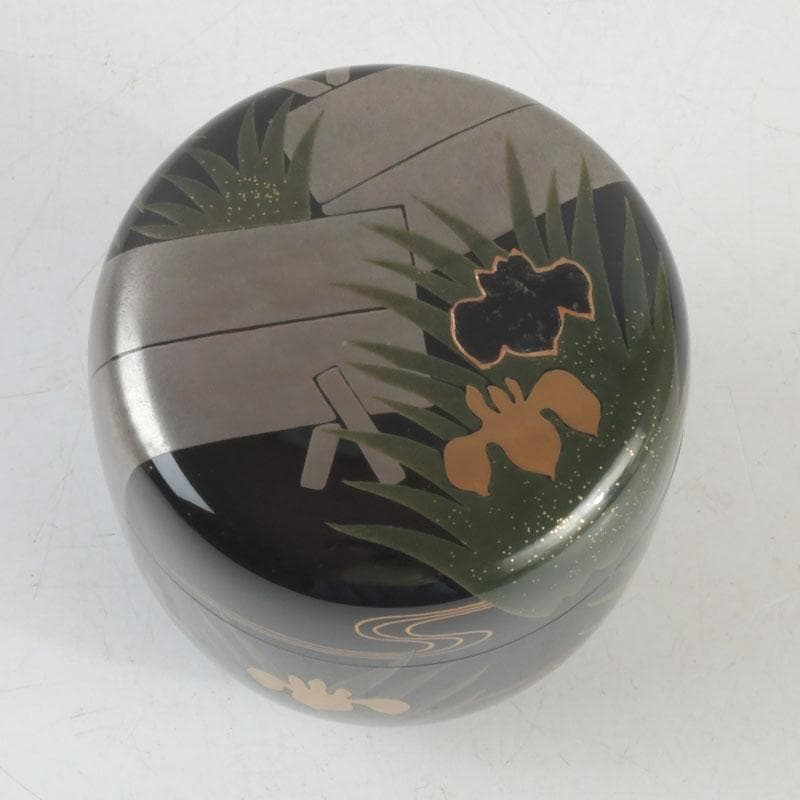 茶道具　輪島塗　花草蒔絵　春風　棗　共箱　V　9460