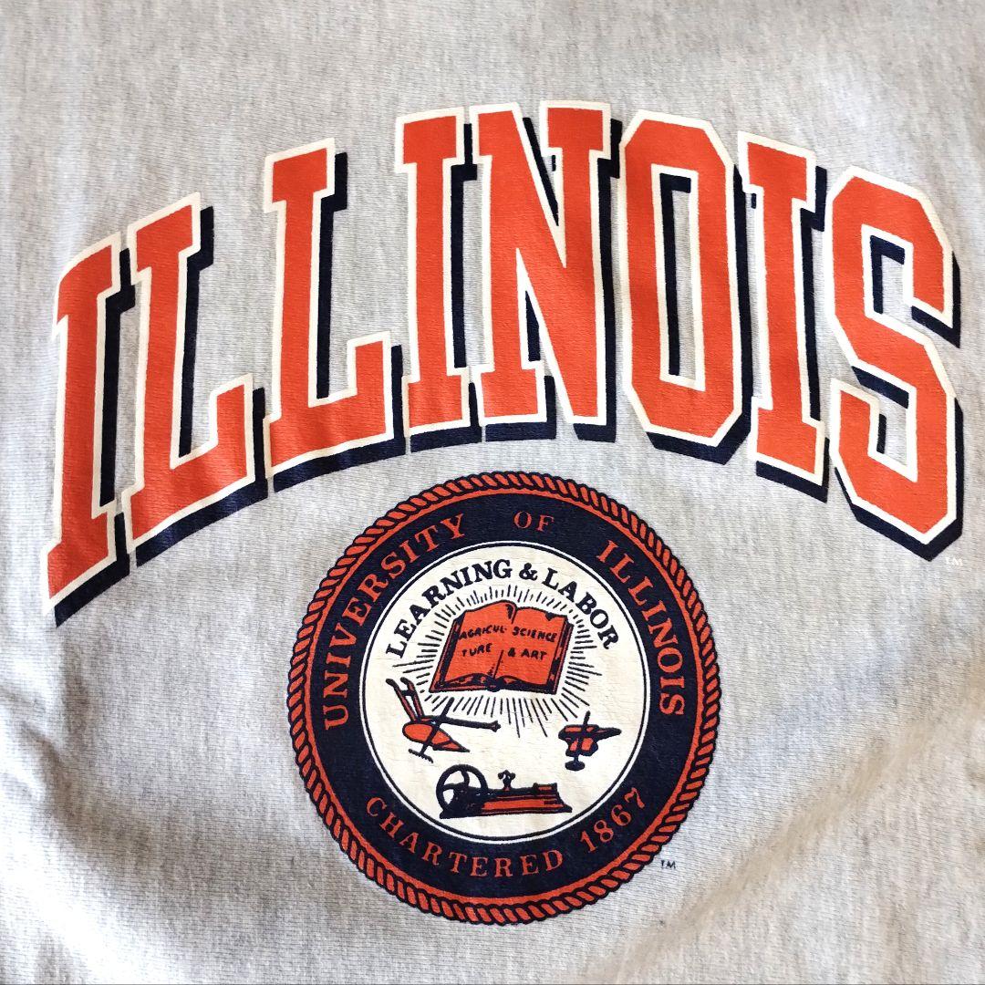 チャンピオン　イリノイス　灰 2XL　USA製　リバースウィーブ　スウェット