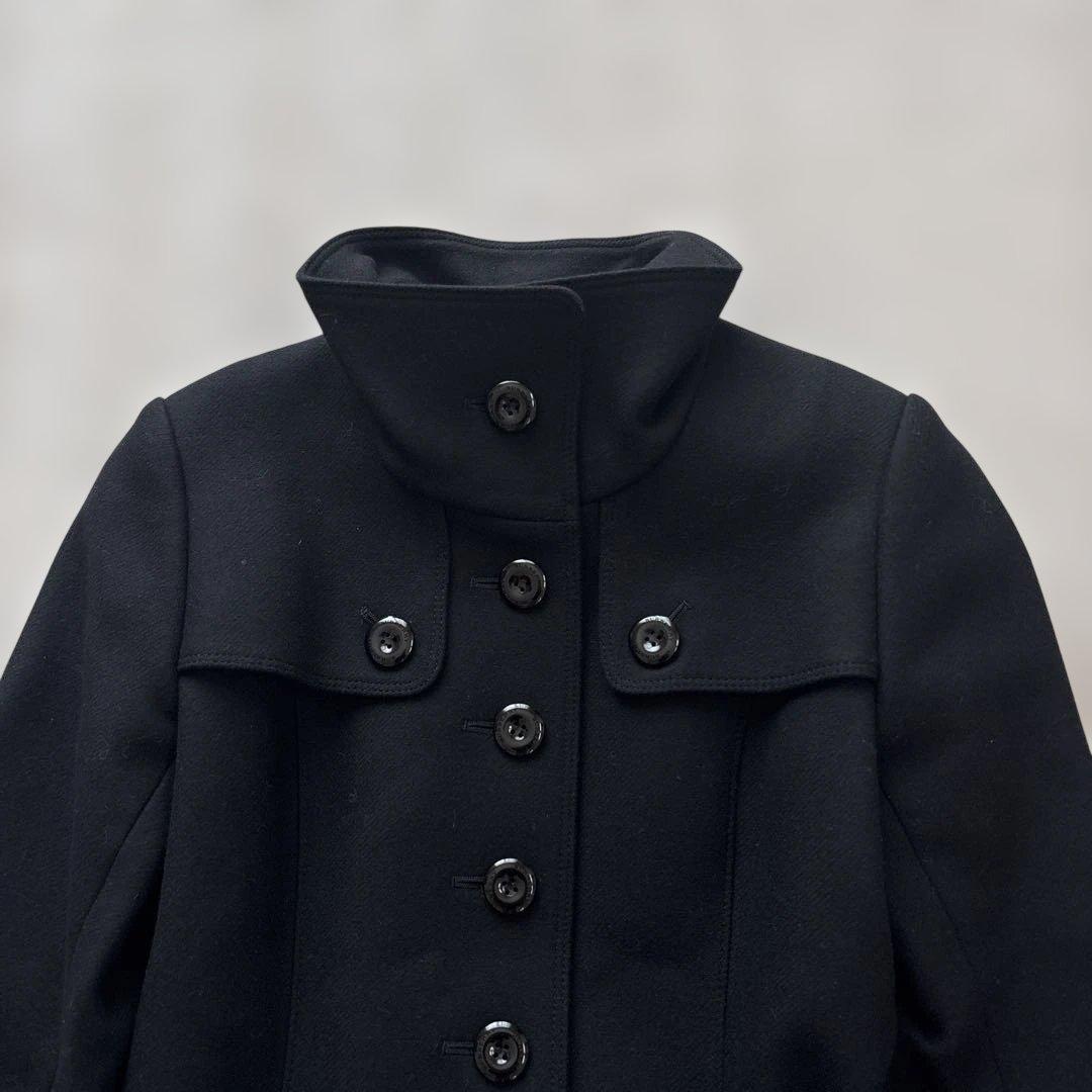 美品【シャドーチェック】バーバリーロンドン　ウールベルテッドコート M