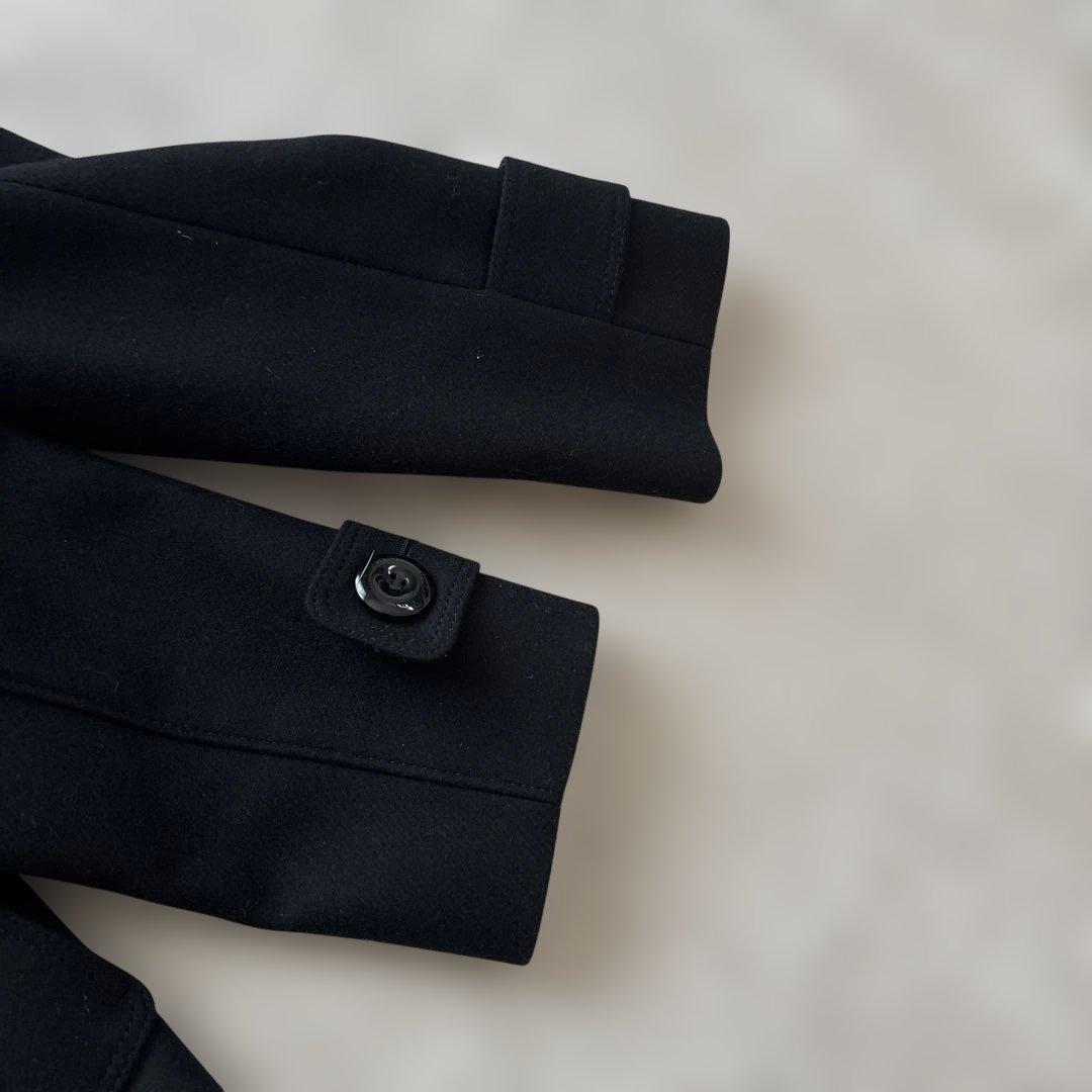 美品【シャドーチェック】バーバリーロンドン　ウールベルテッドコート M