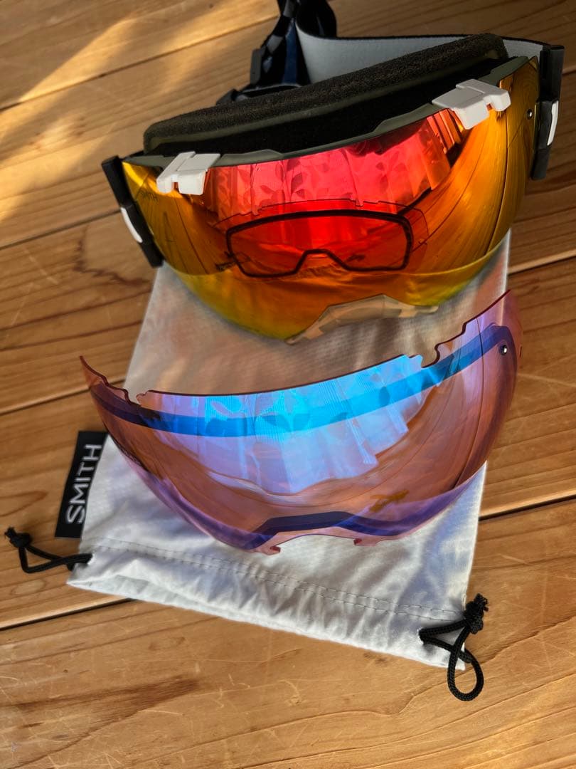 SMITH ゴーグル 交換可能レンズと付属品、収納ケース2個付き