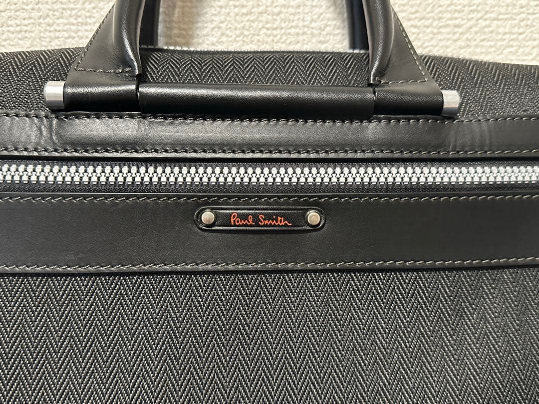 ポールスミス ビジネスバッグ ブリーフケース 黒 ヘリンボーン 2way 大容量