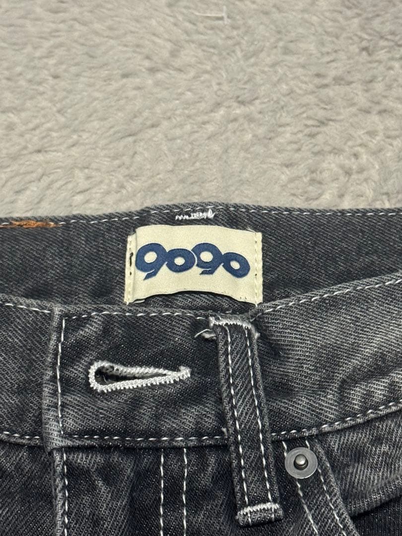 9090 バギーデニム ブラック ワイドデニム 完売品 S