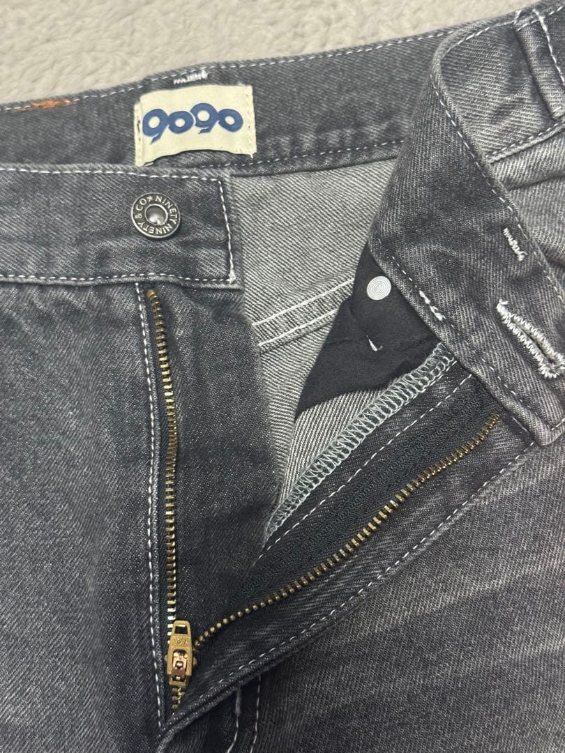 9090 バギーデニム ブラック ワイドデニム 完売品 S