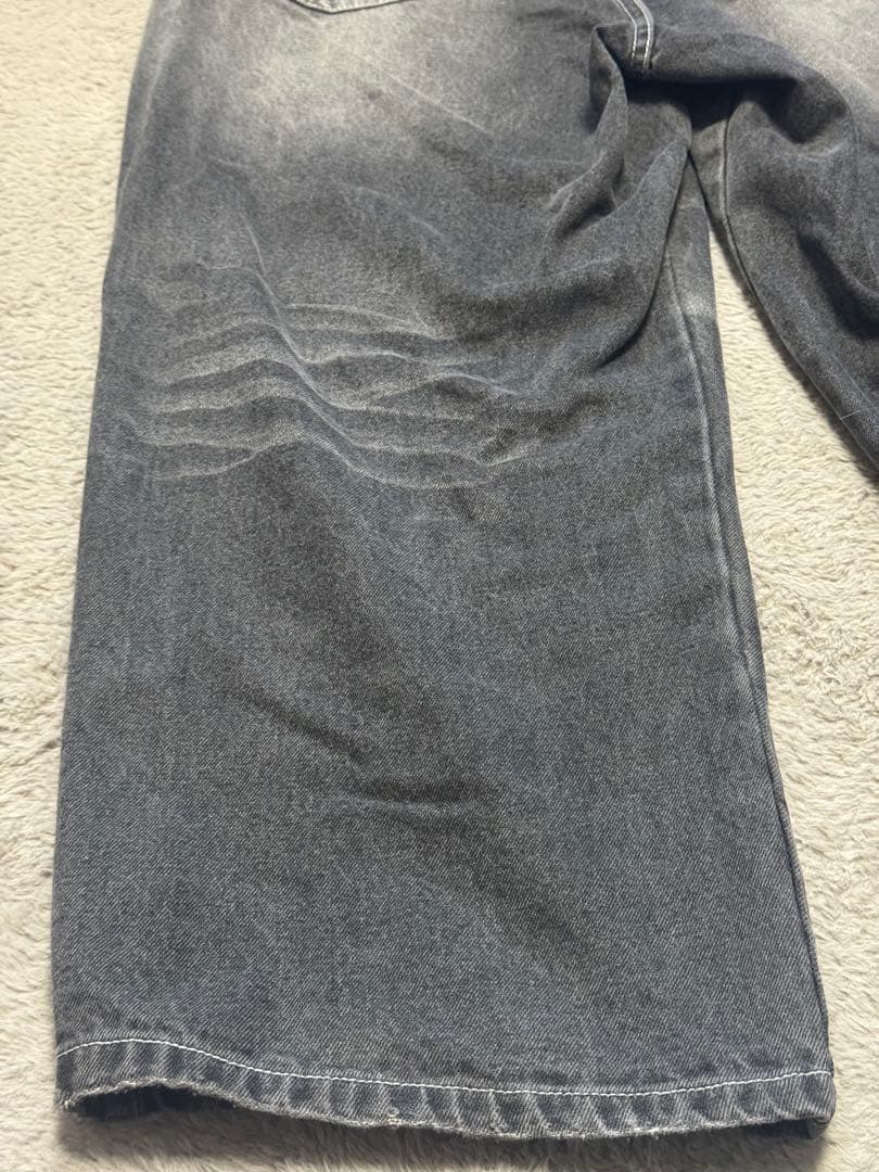 9090 バギーデニム ブラック ワイドデニム 完売品 S