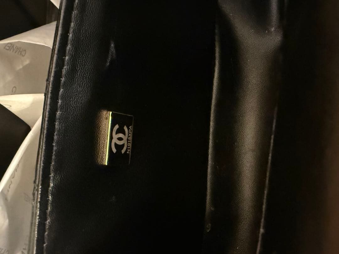 CHANEL トップハンドル フラップ ラムスキン