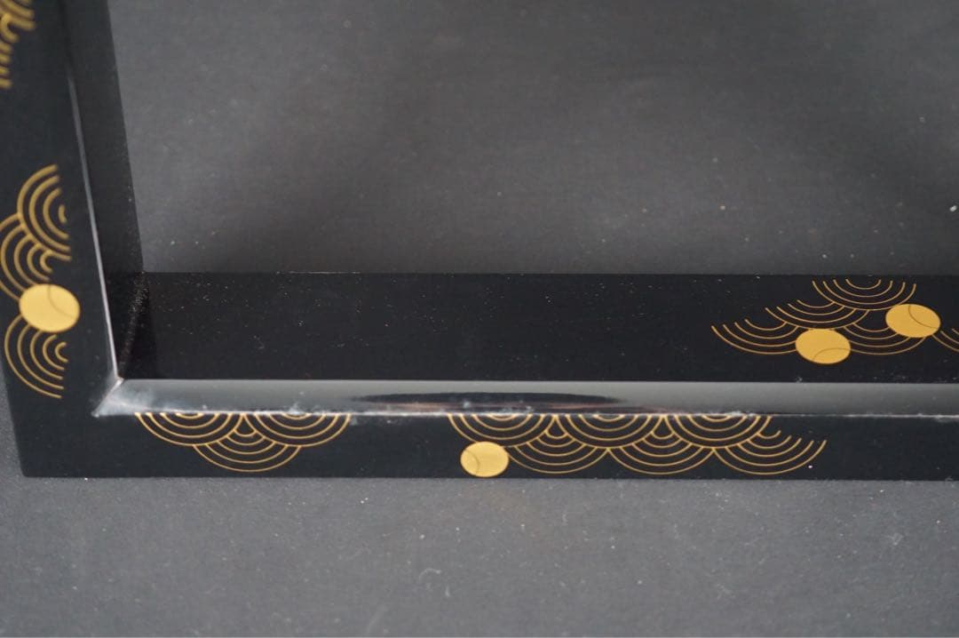 村田宗覚 波つぼつぼ蒔絵 炉縁 共箱 共布 茶道具