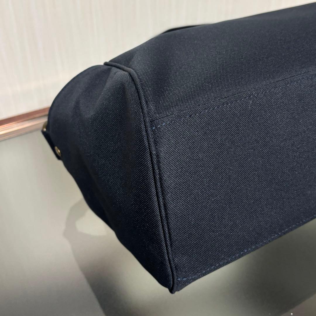 アヤノコウジ　大玉がま口ショルダーバッグ　コーデュラ　ダークネイビー